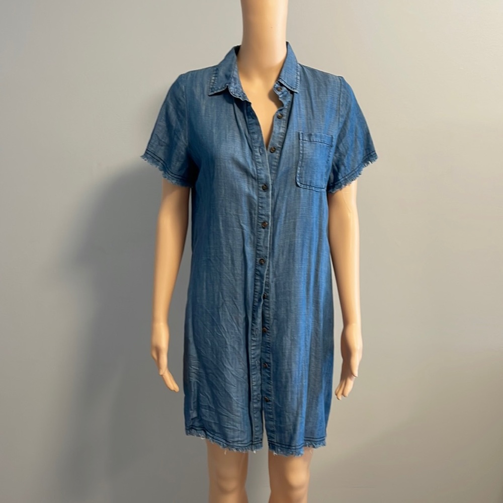 Sadie and Sage denim  mini button down shirt dress